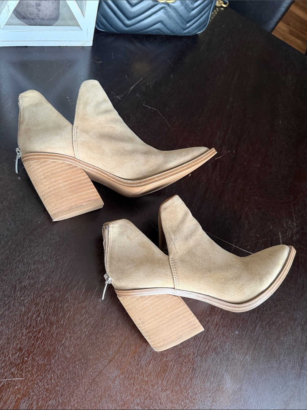 Steve Madden Tan Suede Western Ankle Boots-wore once